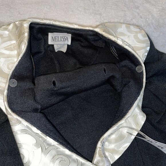 Vintage Long Dress Button Front Womens Classic 12 Collared Melissa Black USA - Picture 9 of 12